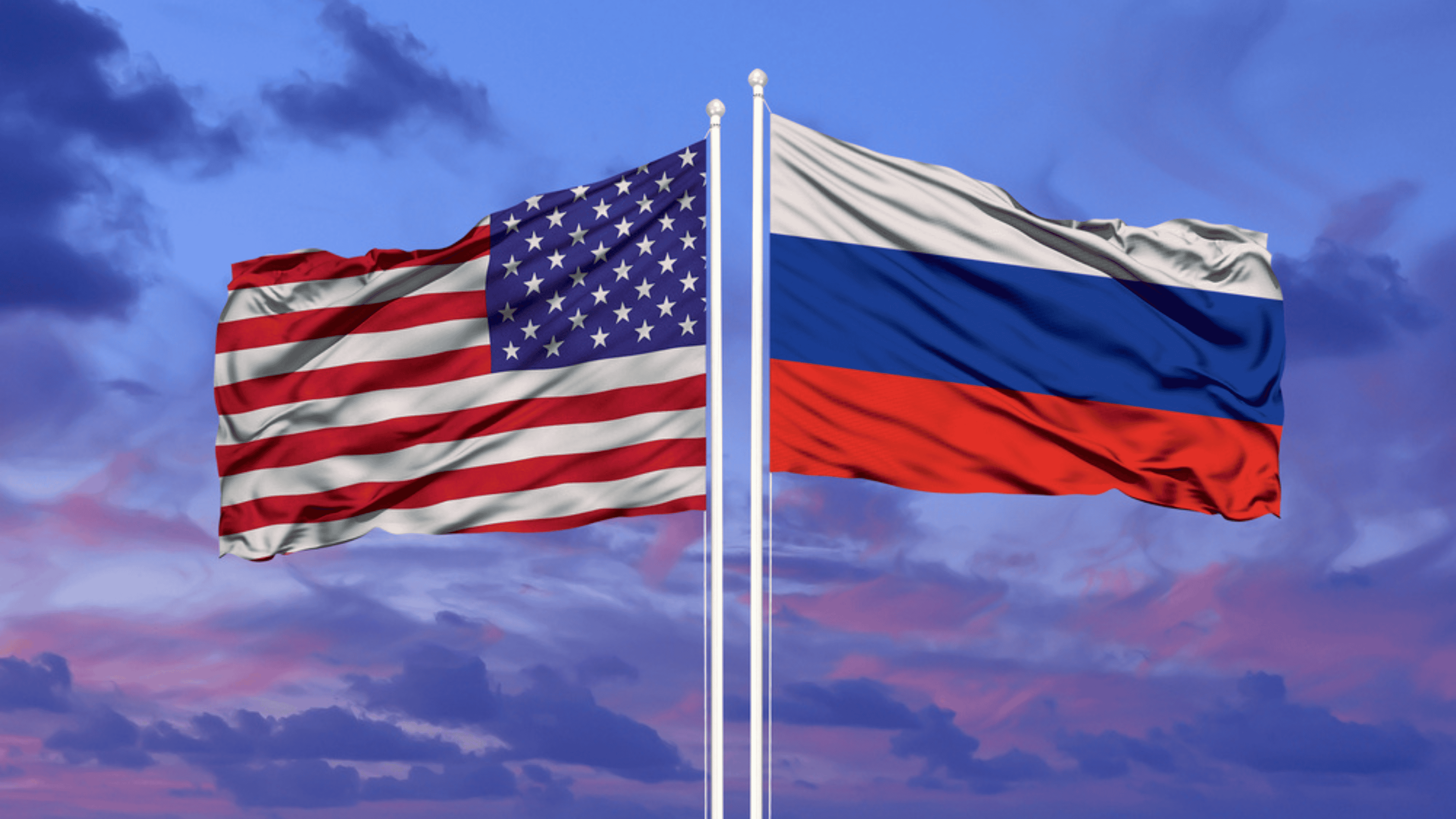 Bandeira dos Estados Unidos e da Rússia