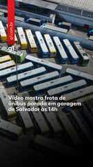 Vídeo mostra frota de ônibus parada em garagem na Barros Reis, em Salvador