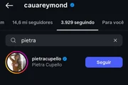 Cauã Reymond e Pietra Cupello se seguem nas redes sociais