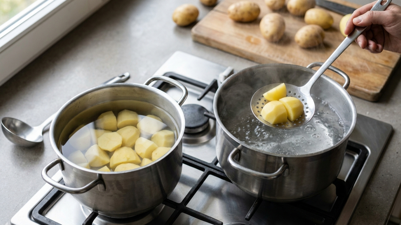 Batata deve começar na água fria ou fervendo? Entenda por que essa escolha muda o cozimento e qual método funciona melhor para cada prato