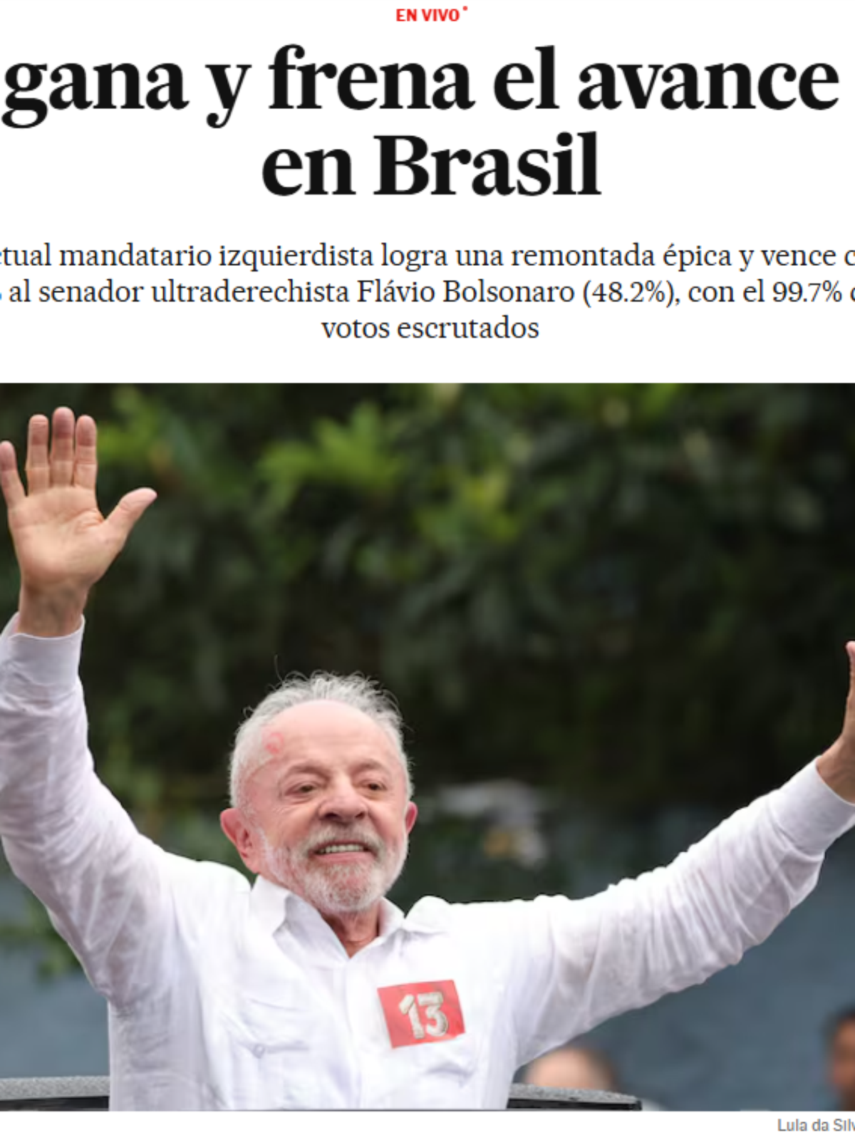 Virada inédita e freio à direita: vitória de Lula repercute pelo mundo