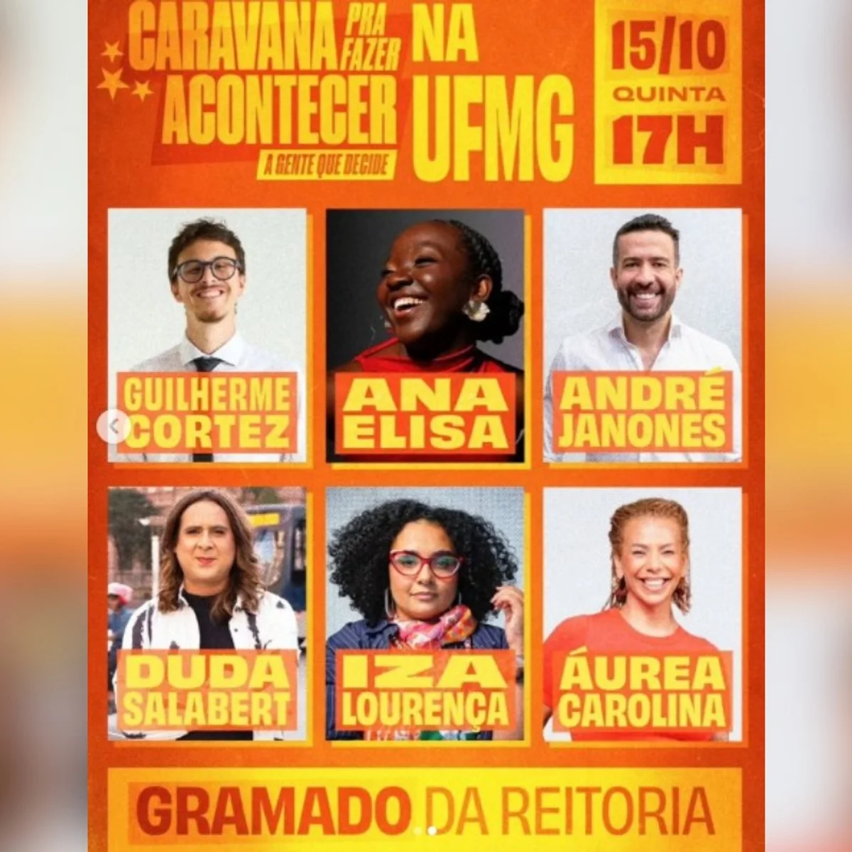 Com Ana Elisa e Janones, estudantes promovem ato pró-Lula na UFMG na quinta