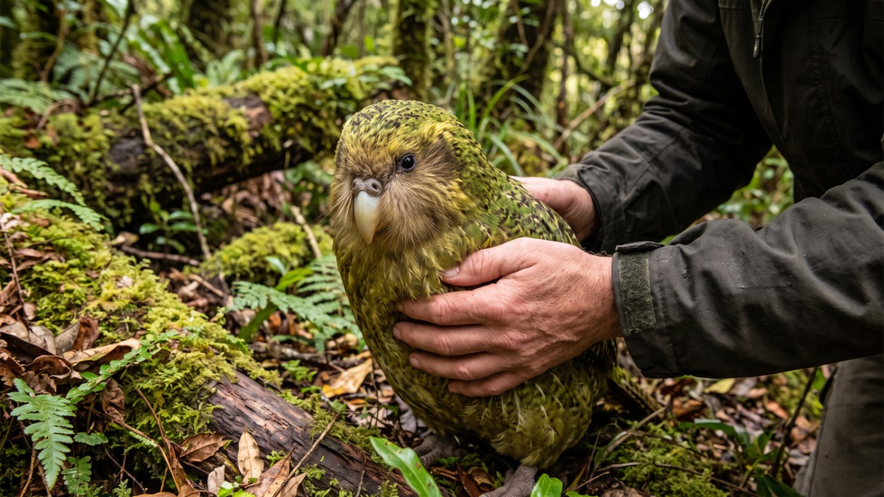 Em 1995, o programa de recuperação do kākāpō começou com 51 papagaios, dos quais só 20 eram fêmeas: em setembro de 2026, a Nova Zelândia anunciou 90 filhotes em uma única temporada e a população oficial chegou a 325 aves